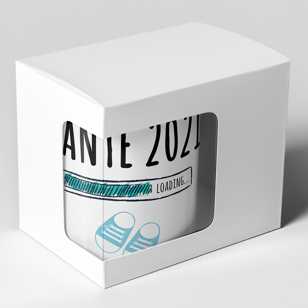 "Tante 2021 loading... (Junge)" Tasse inkl. passendem Untersetzer (4 Varianten)