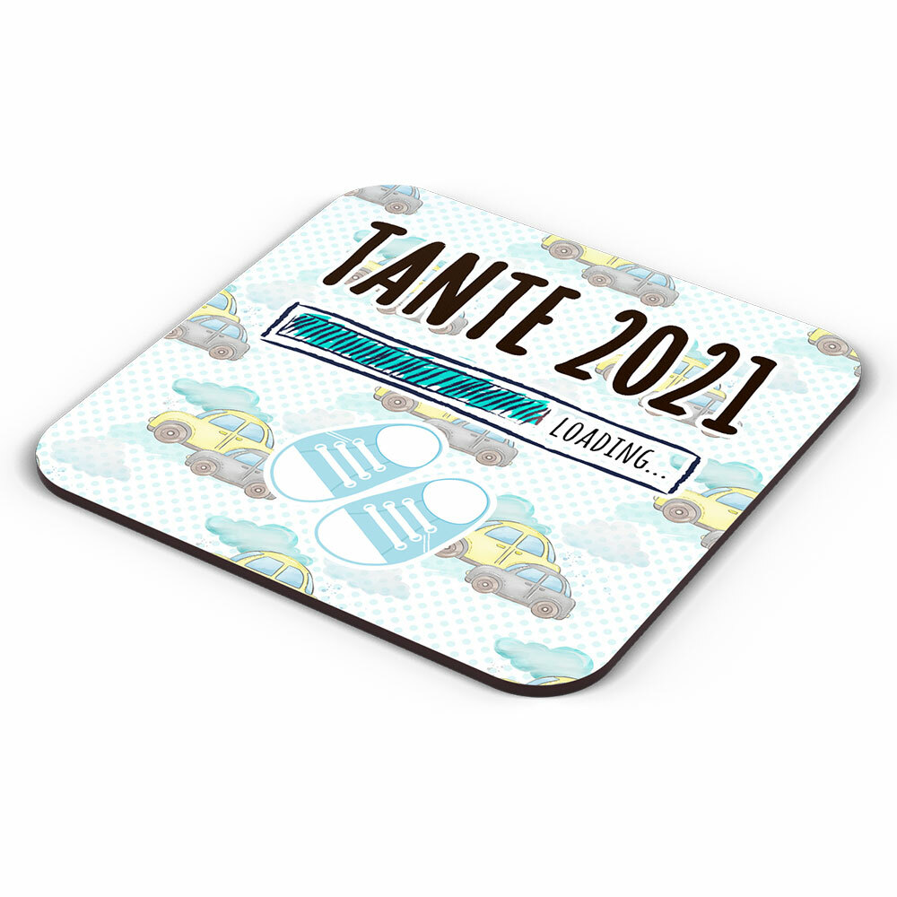 "Tante 2021 loading... (Junge)" Tasse inkl. passendem Untersetzer (4 Varianten)