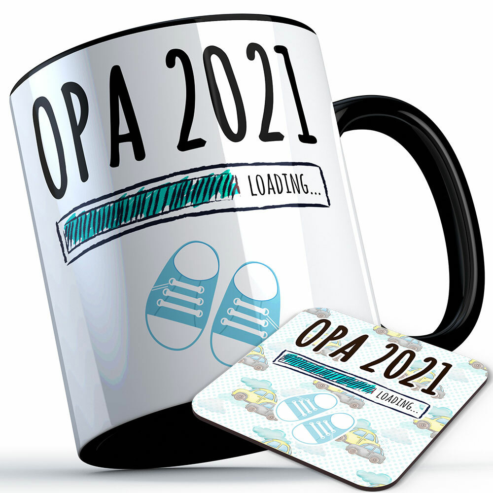 "Opa 2021 loading... (Junge)" Tasse inkl. passendem Untersetzer (4 Varianten) 92216