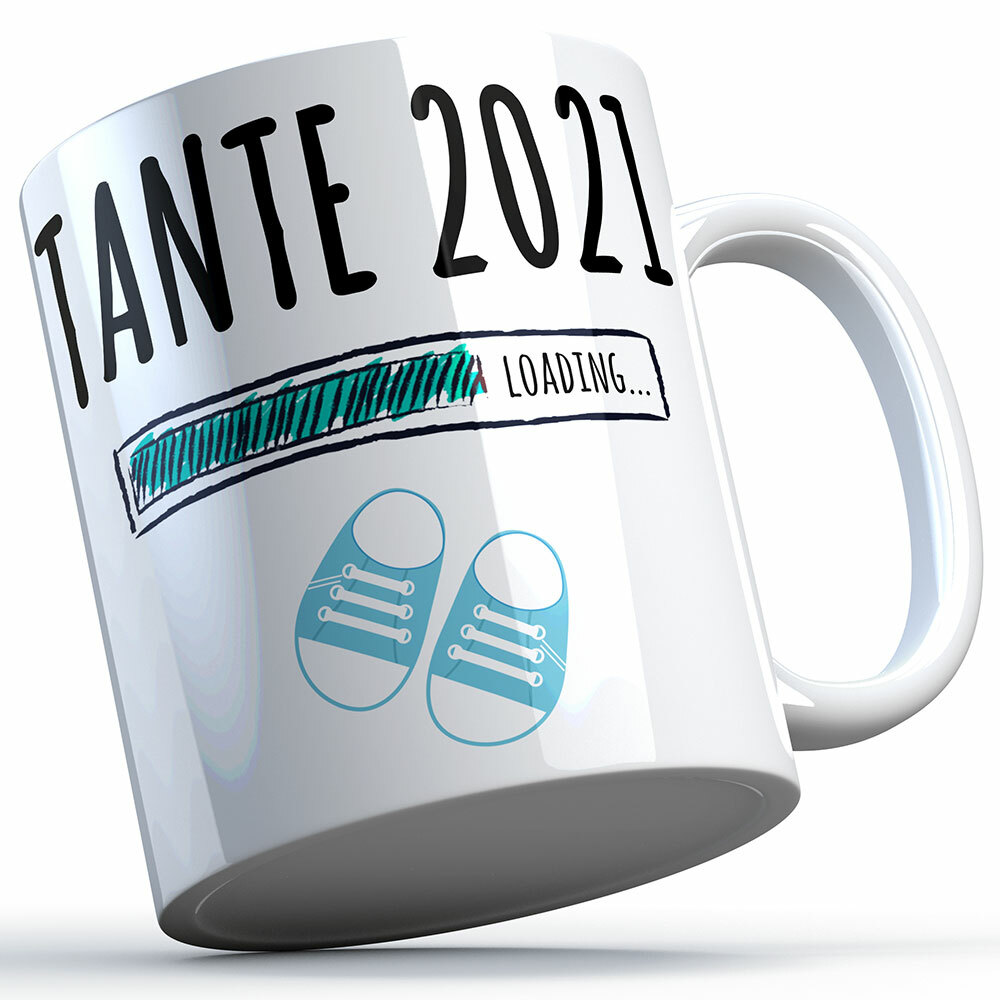"Tante 2021 loading... (Junge)" Tasse (4 Varianten)