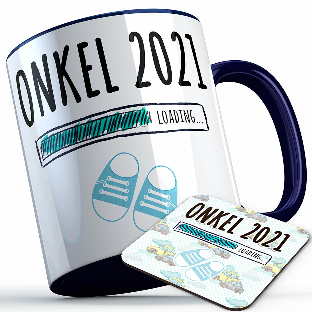"Onkel 2021 loading... (Junge)" Tasse inkl. passendem Untersetzer (4 Varianten) 92218