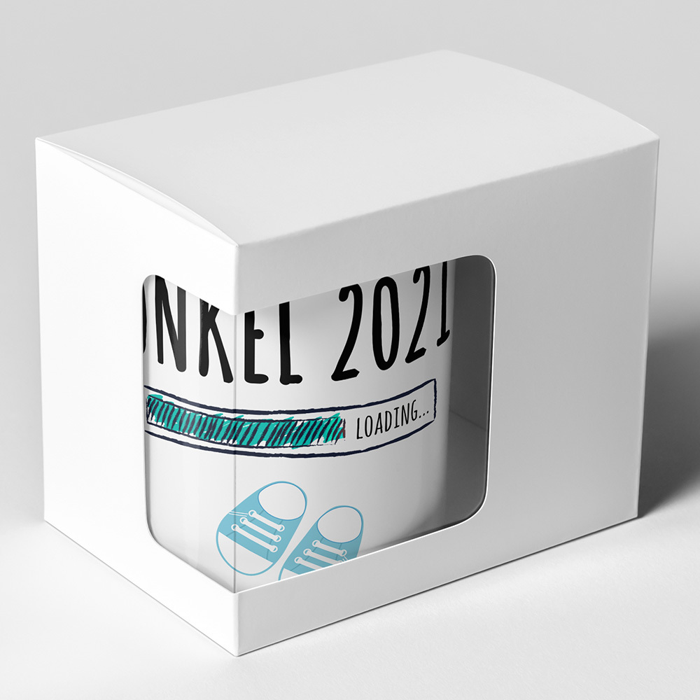 "Onkel 2021 loading... (Junge)" Tasse inkl. passendem Untersetzer (4 Varianten)