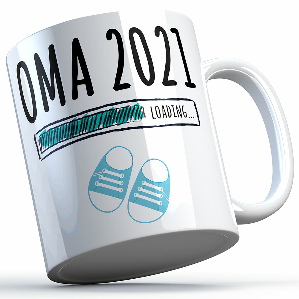"Oma 2021 loading... (Junge)" Tasse lustige Sprüchetasse (4 Varianten)