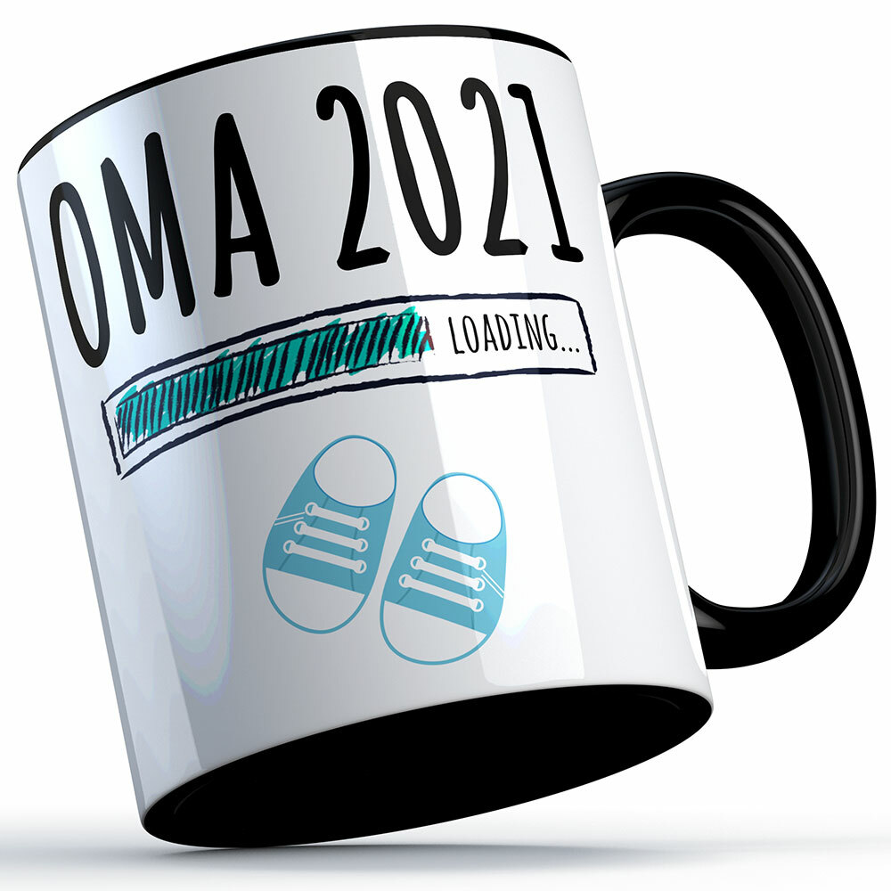 "Oma 2021 loading... (Junge)" Tasse lustige Sprüchetasse (4 Varianten)