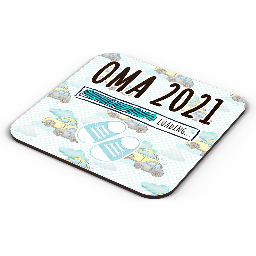 "Oma 2021 loading... (Junge)" Tasse inkl. passendem Untersetzer (4 Varianten)