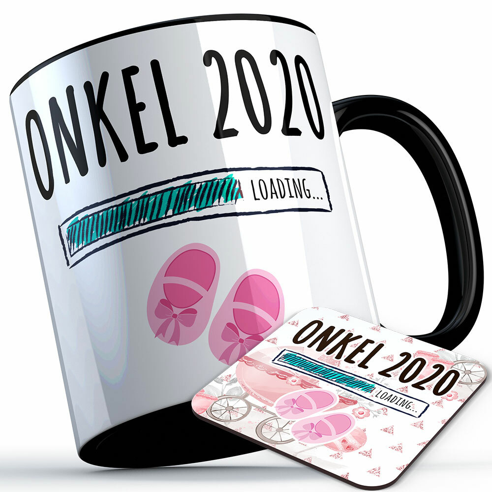"Onkel 2020 loading... (Mädchen)" Tasse inkl. passendem Untersetzer (5 Varianten)