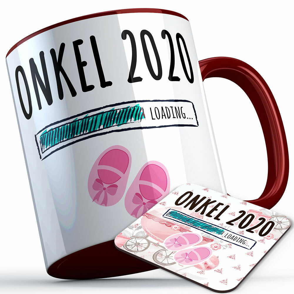 "Onkel 2020 loading... (Mädchen)" Tasse inkl. passendem Untersetzer (5 Varianten)