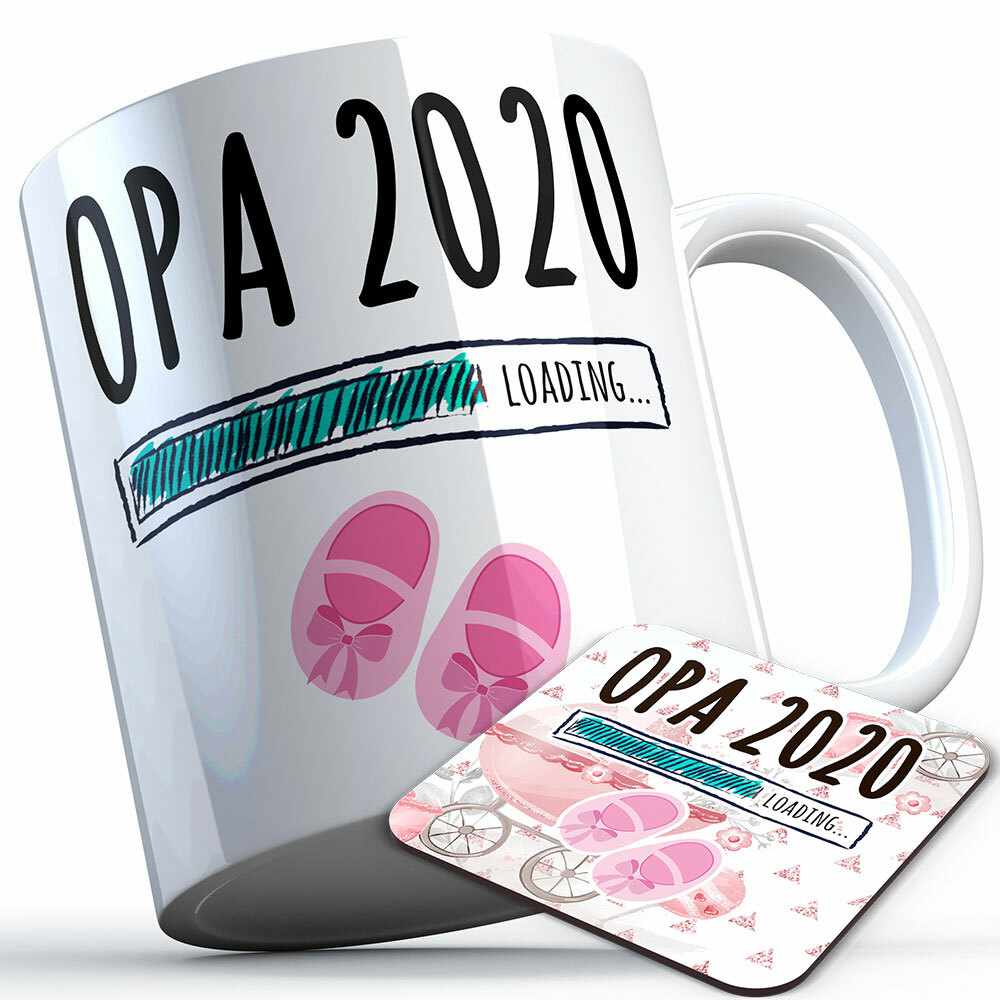 "Opa 2020 loading... (Mädchen)" Tasse inkl. passendem Untersetzer (5 Varianten)
