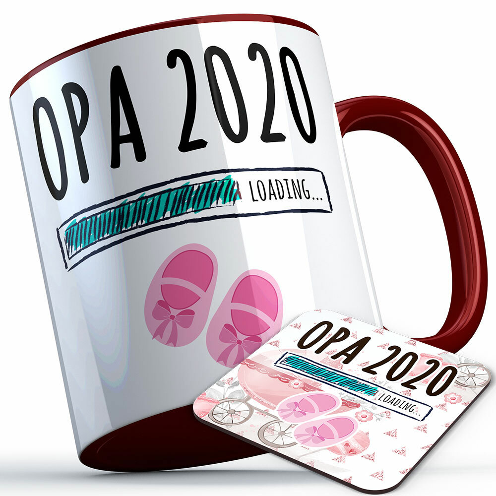 "Opa 2020 loading... (Mädchen)" Tasse inkl. passendem Untersetzer (5 Varianten)
