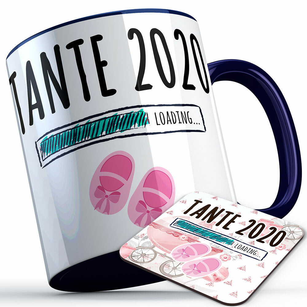 "Tante 2020 loading... (Mädchen)" Tasse inkl. passendem Untersetzer (5 Varianten) 92228