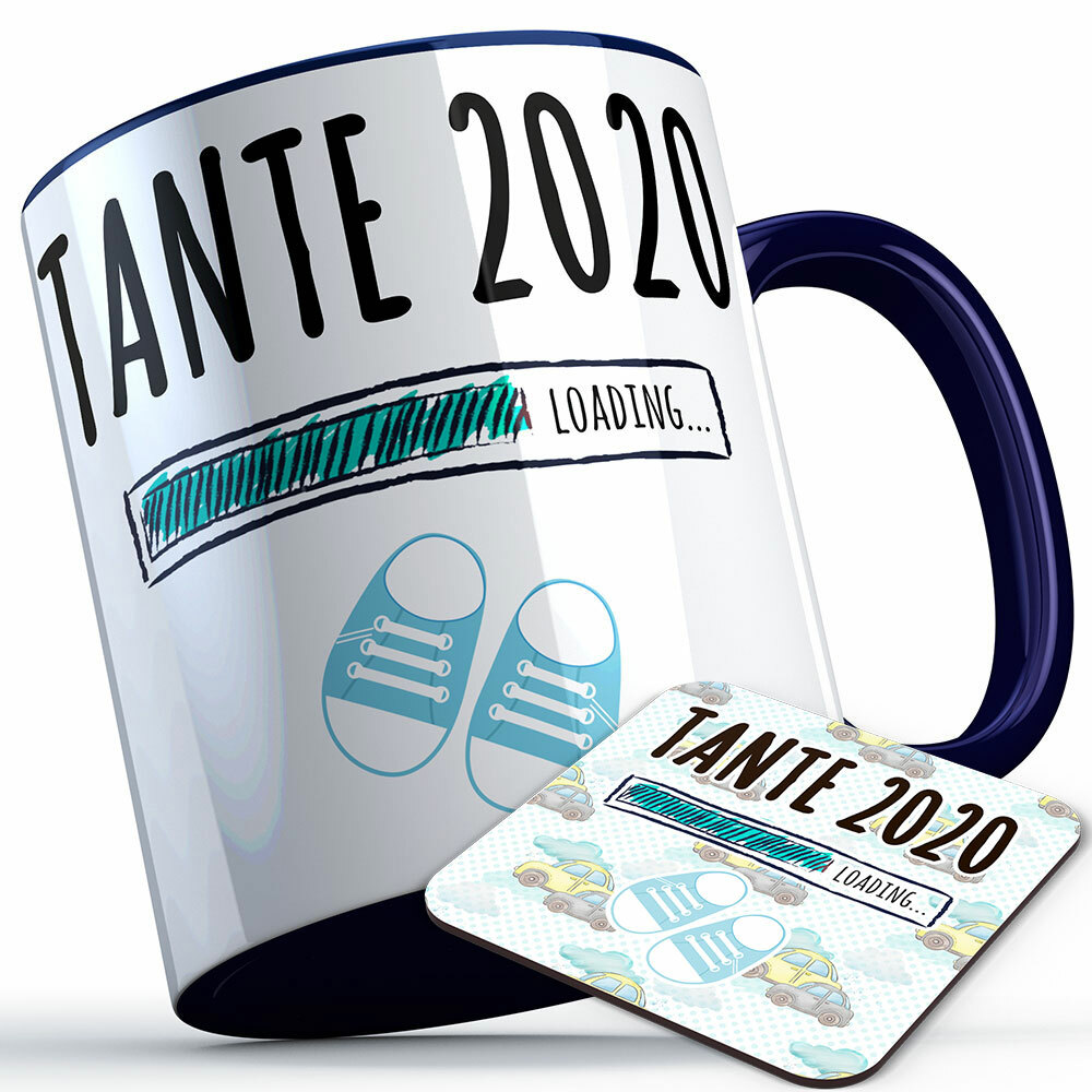 "Tante 2020 loading... (Junge)" Tasse inkl. passendem Untersetzer (5 Varianten) 92230