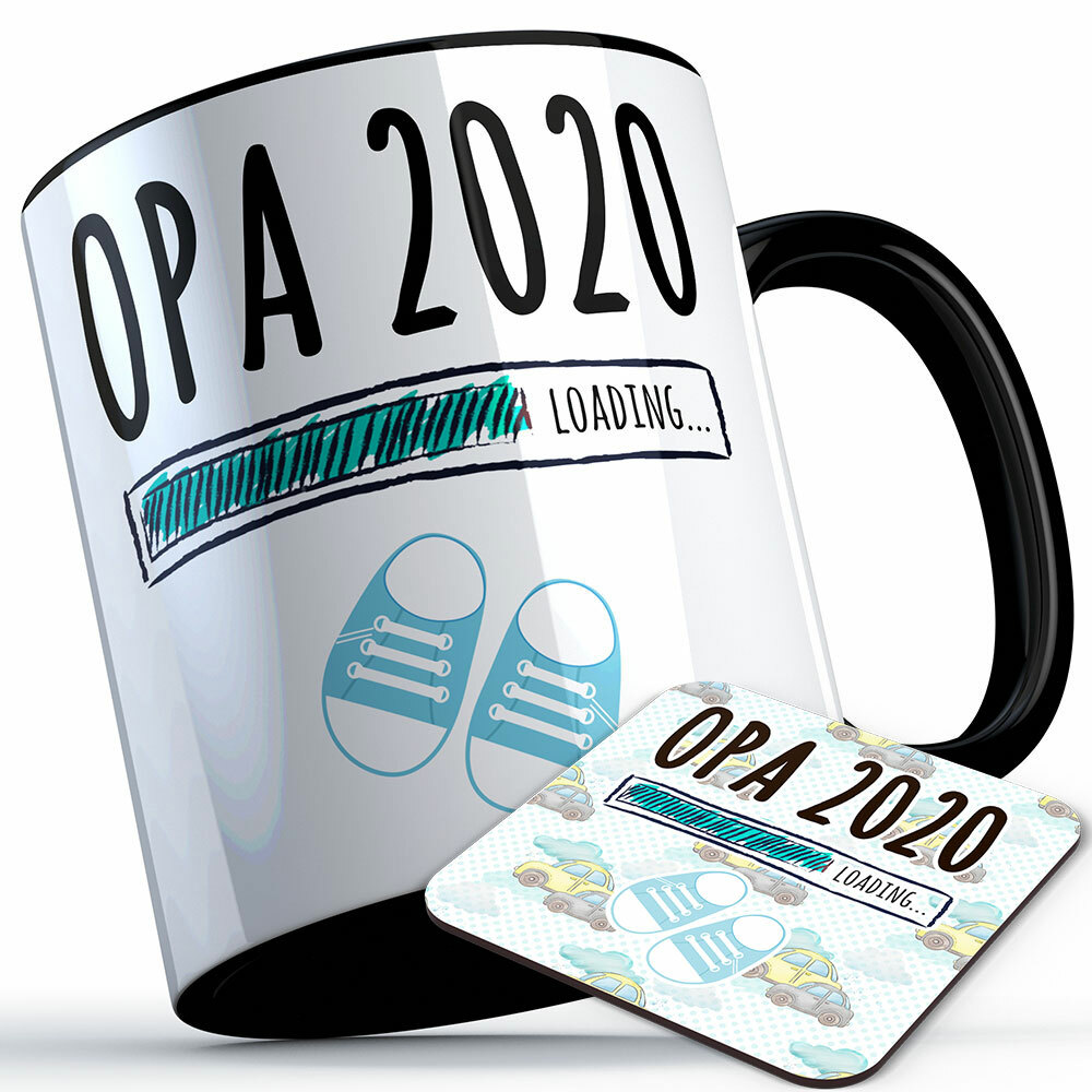 "Opa 2020 loading... (Junge)" Tasse inkl. passendem Untersetzer (4 Varianten)