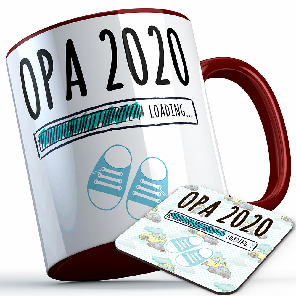 "Opa 2020 loading... (Junge)" Tasse inkl. passendem Untersetzer (4 Varianten)