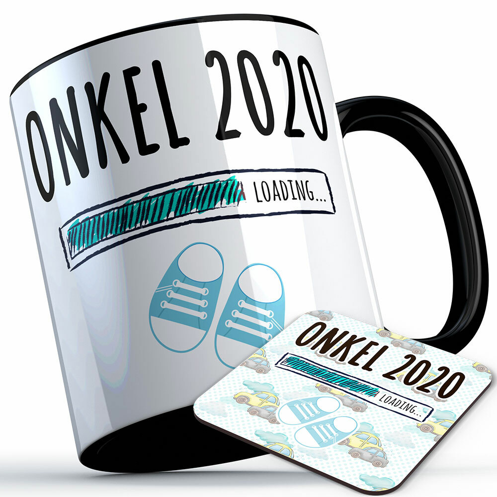 "Onkel 2020 loading... (Junge)" Tasse inkl. passendem Untersetzer (4 Varianten)