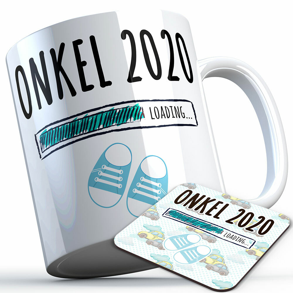 "Onkel 2020 loading... (Junge)" Tasse inkl. passendem Untersetzer (4 Varianten)