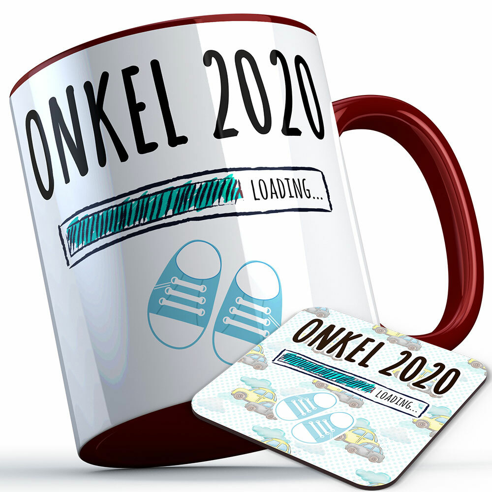 "Onkel 2020 loading... (Junge)" Tasse inkl. passendem Untersetzer (4 Varianten)