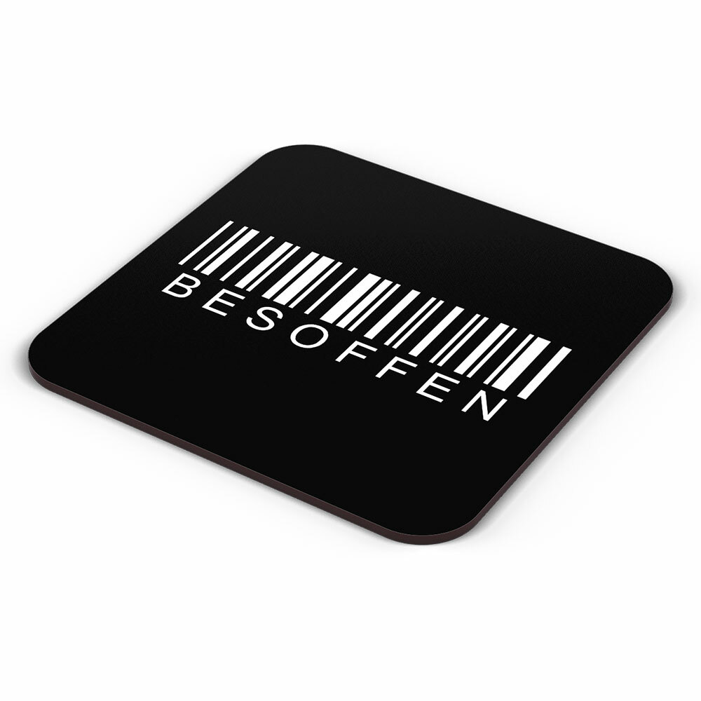"Besoffen / Barcode" Bieruntersetzer aus Hartfaser 92263