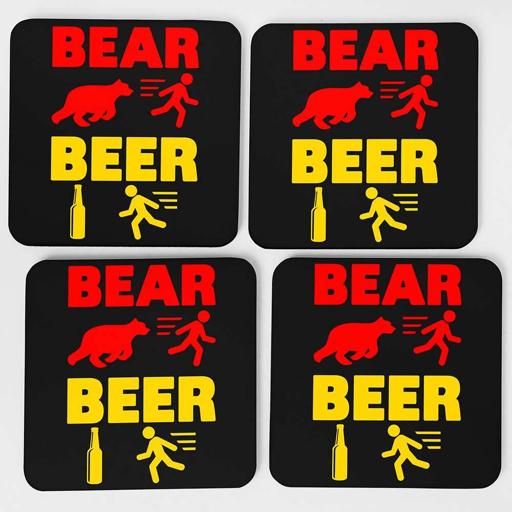 "Bear vs. Beer" Bieruntersetzer aus Hartfaser