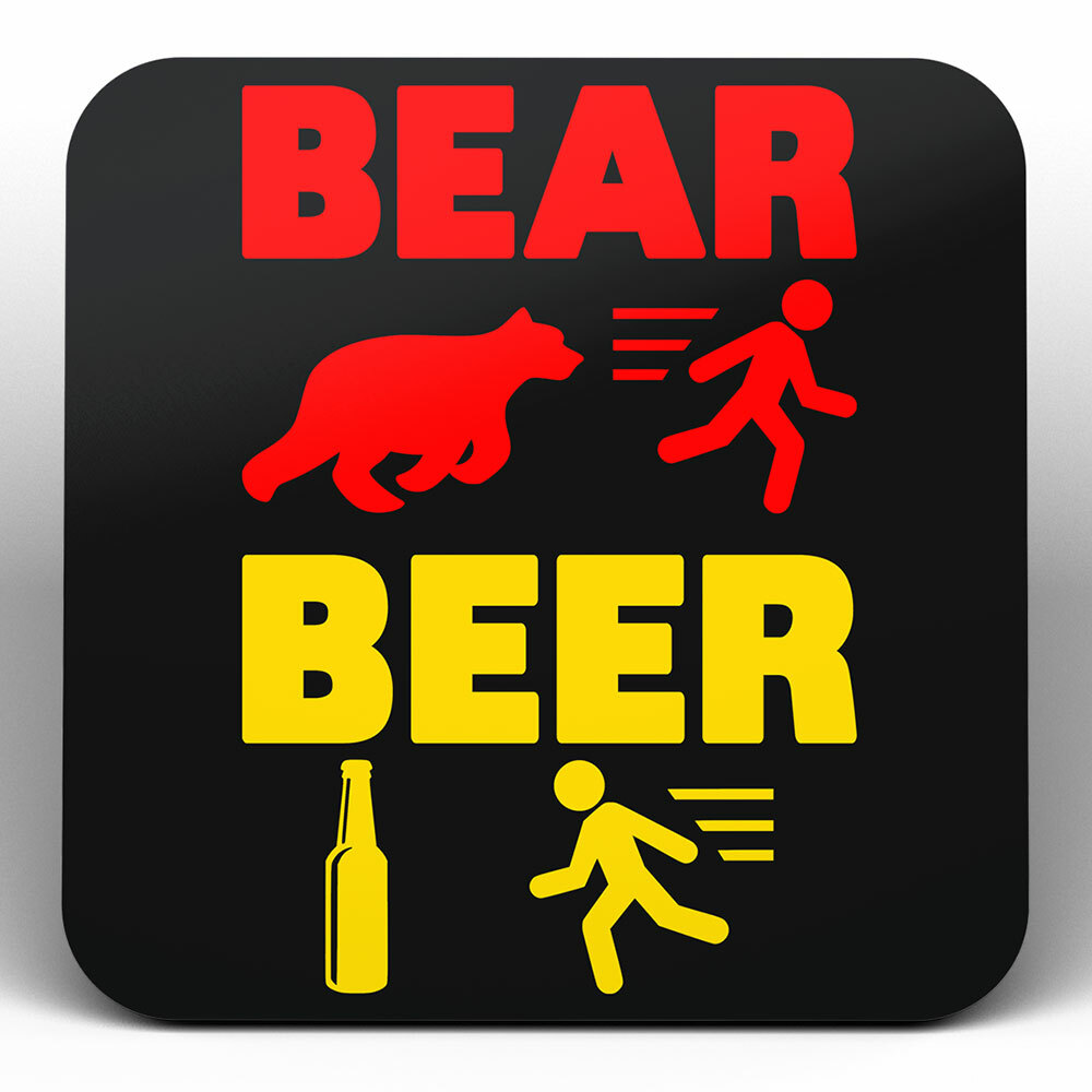 "Bear vs. Beer" Bieruntersetzer aus Hartfaser