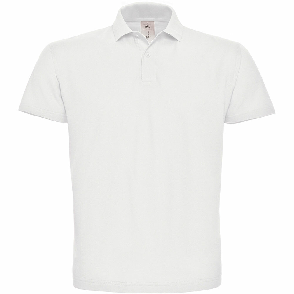 Premium Polohemd mit 2er Knopfleiste (Herren, Farbe Weiß) 92272