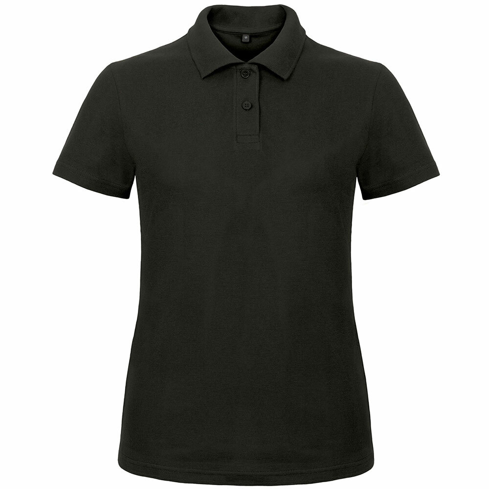 Premium Polohemd mit 2er Knopfleiste (Damen, Farbe Schwarz) 92286