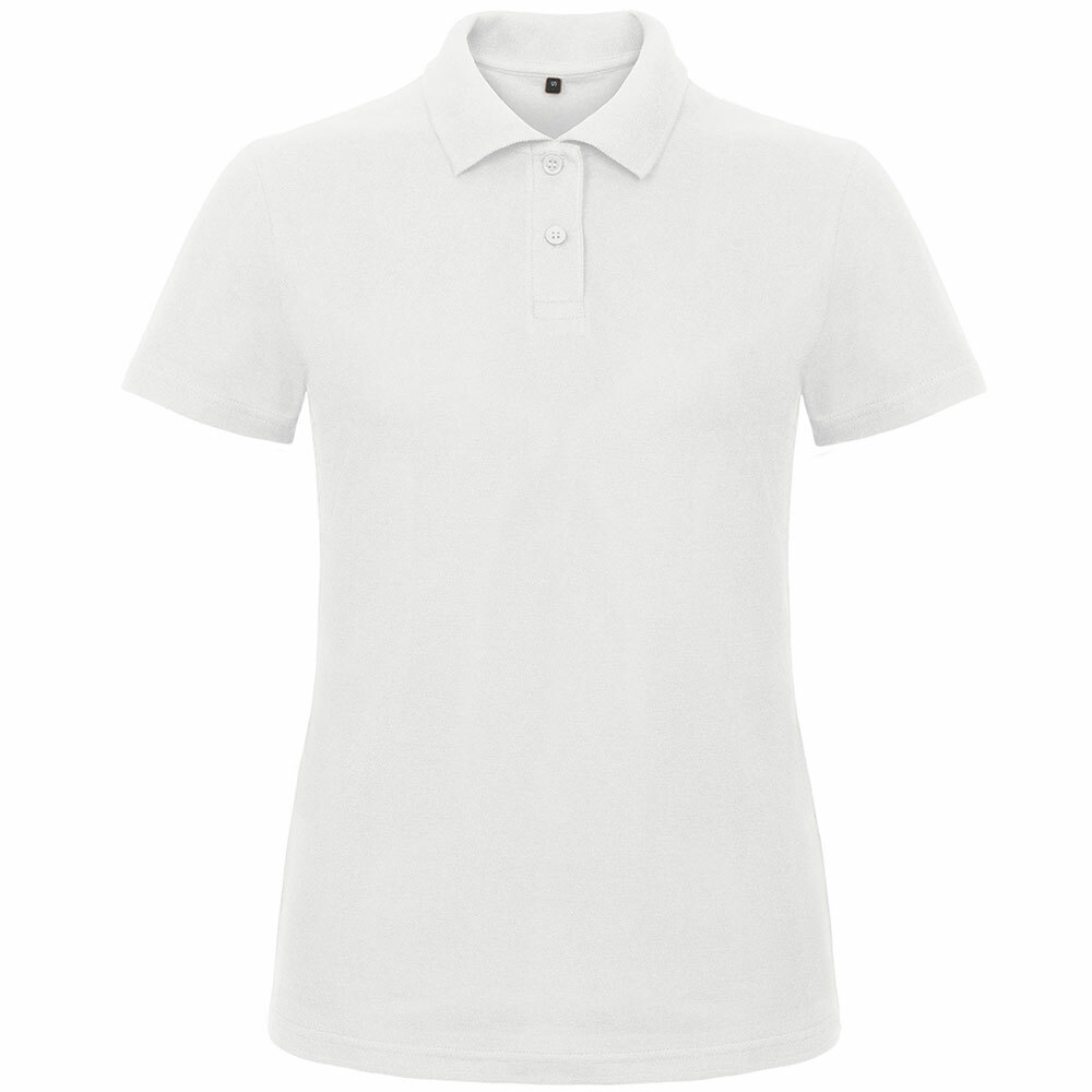 Premium Polohemd mit 2er Knopfleiste (Damen, Farbe Weiß) 292983