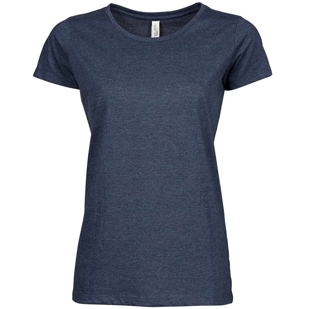 Premium Melange T-Shirt (Damen, Farbe Blau) 92303