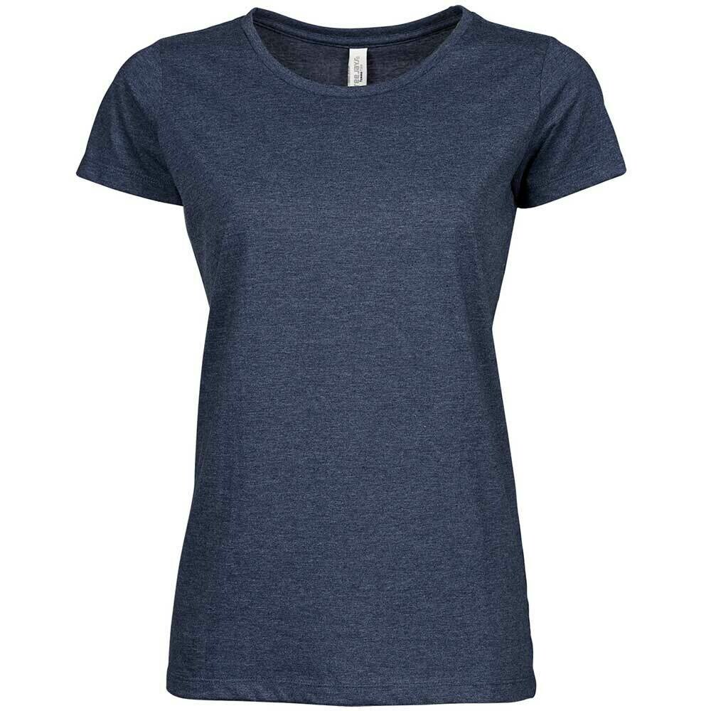 Premium Melange T-Shirt (Damen, Farbe Blau)