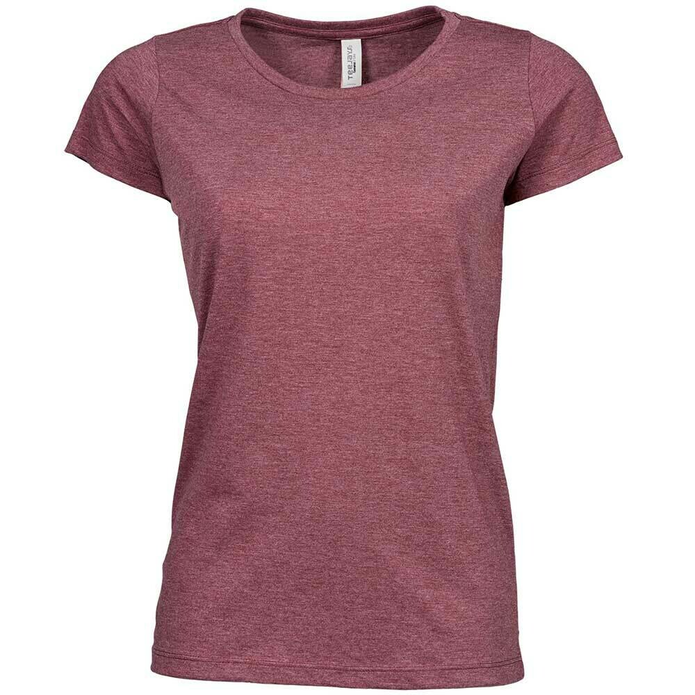 Premium Melange T-Shirt (Damen, Farbe Burgund)
