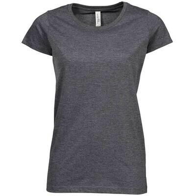 Premium Melange T-Shirt (Damen, Farbe Schwarz)