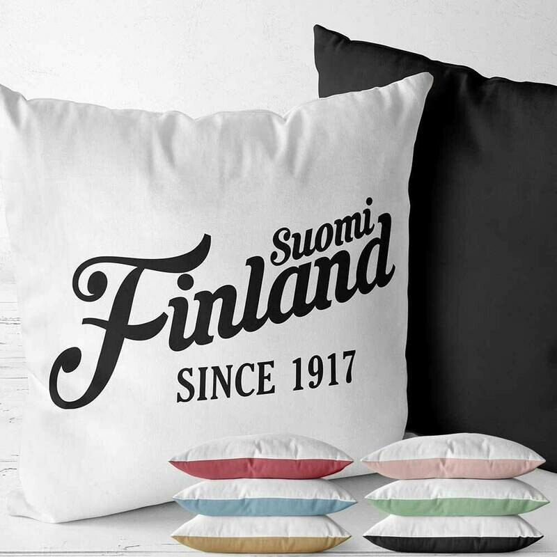 "Suomi Finland - since 1917" Two Tone Kissen (Erhältlich in sechs Farben)
