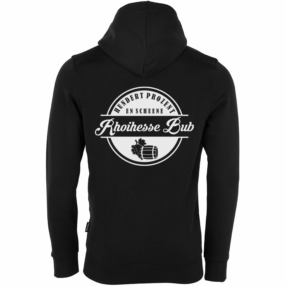 "Hundert Prozent en scheene Rhoihesse Bub" Luxury Zip-Hoody (Unisex)