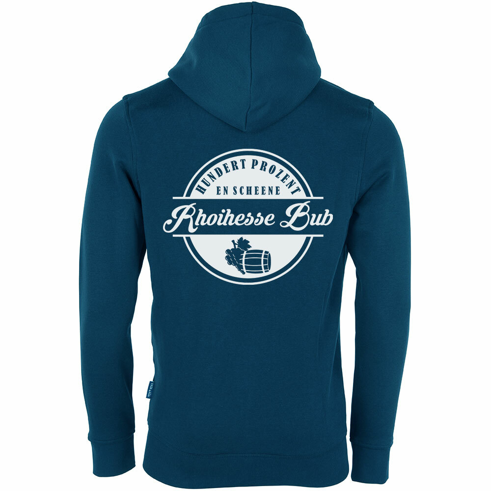 "Hundert Prozent en scheene Rhoihesse Bub" Luxury Zip-Hoody (Unisex)