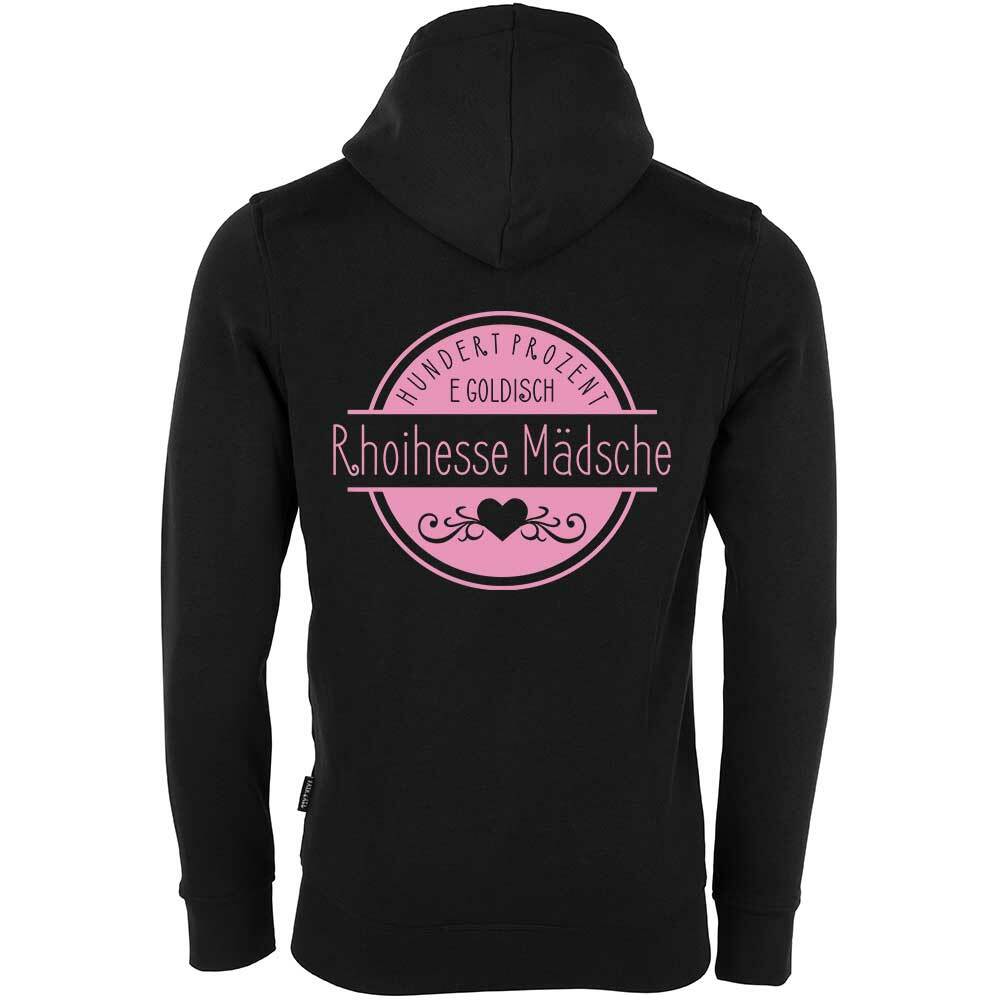 "Hundert Prozent e goldisch Rhoihesse Mädsche" Luxury Zip-Hoody (Damen)