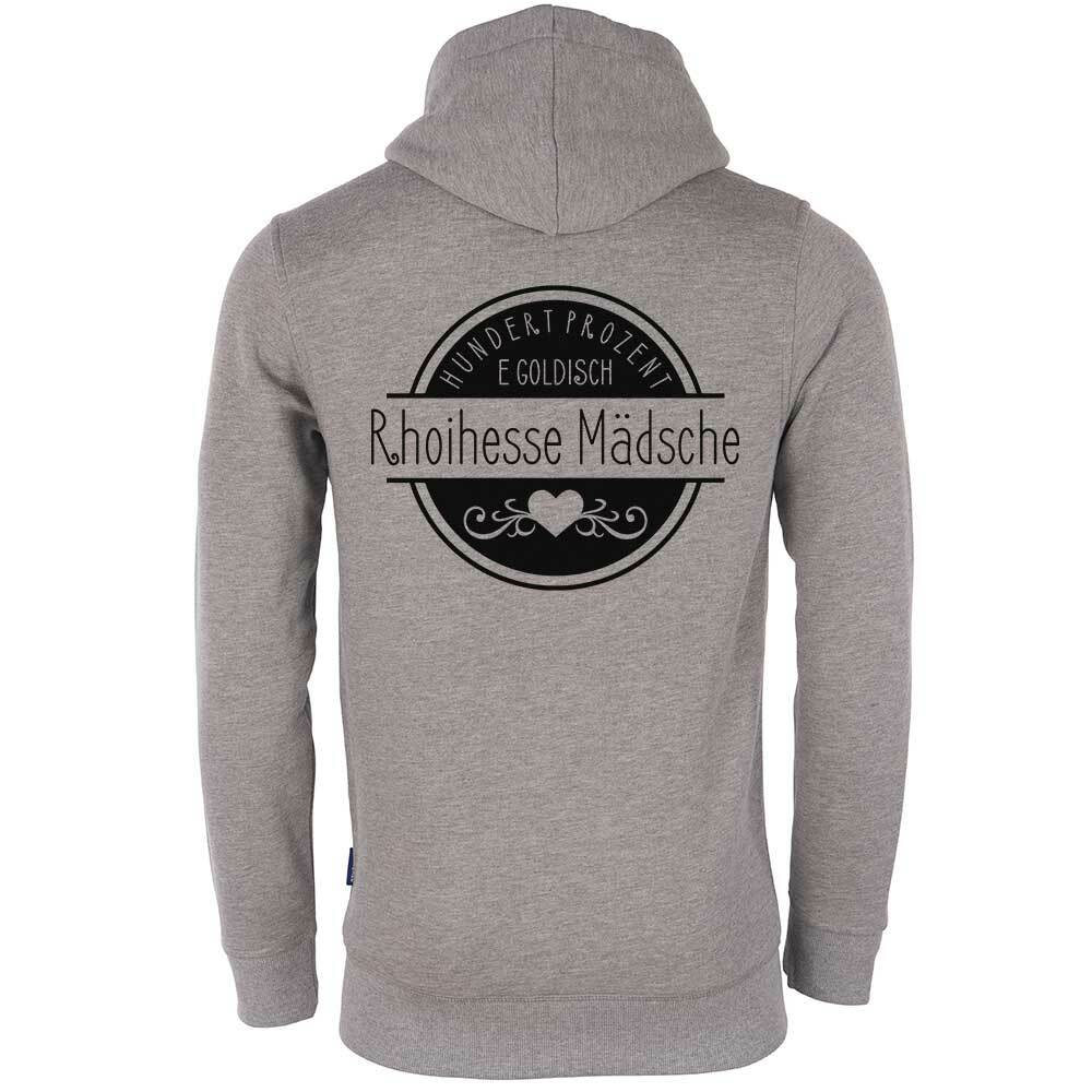 "Hundert Prozent e goldisch Rhoihesse Mädsche" Luxury Zip-Hoody (Damen)