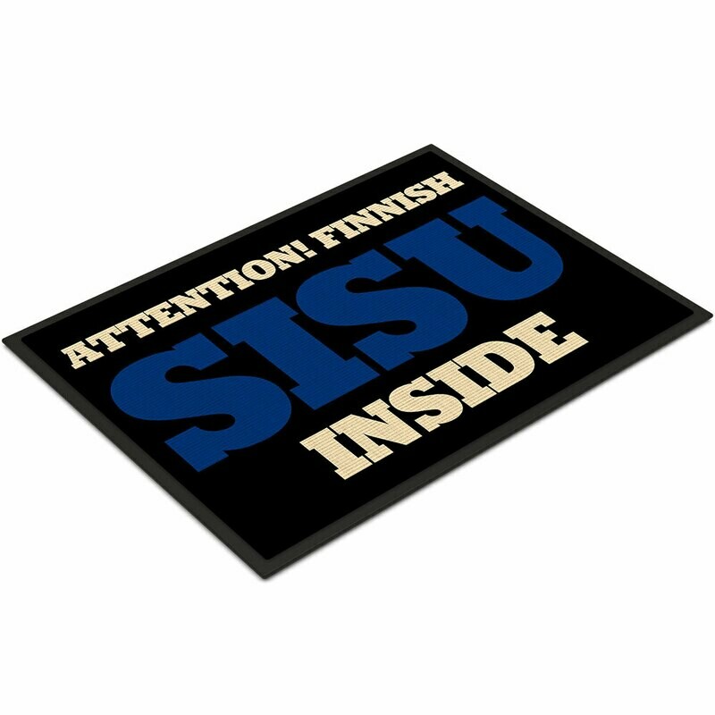 "Attention! Finnish SISU inside" Fußmatte (Grösse 35 x 50 cm)