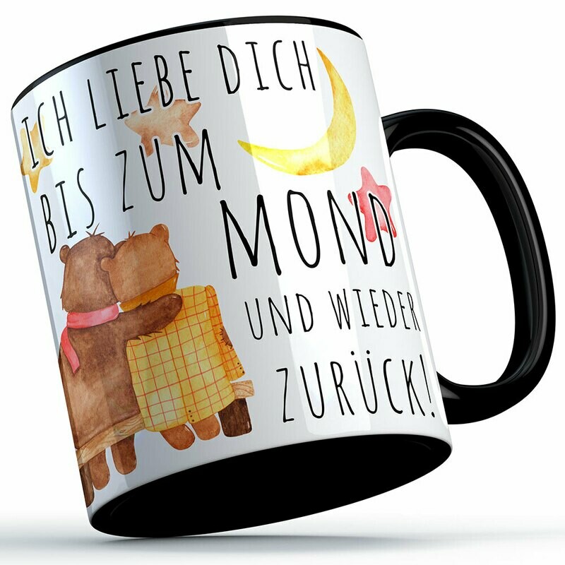 Ich liebe dich bis zum Mond und wieder zurück Tasse (5 Varianten)