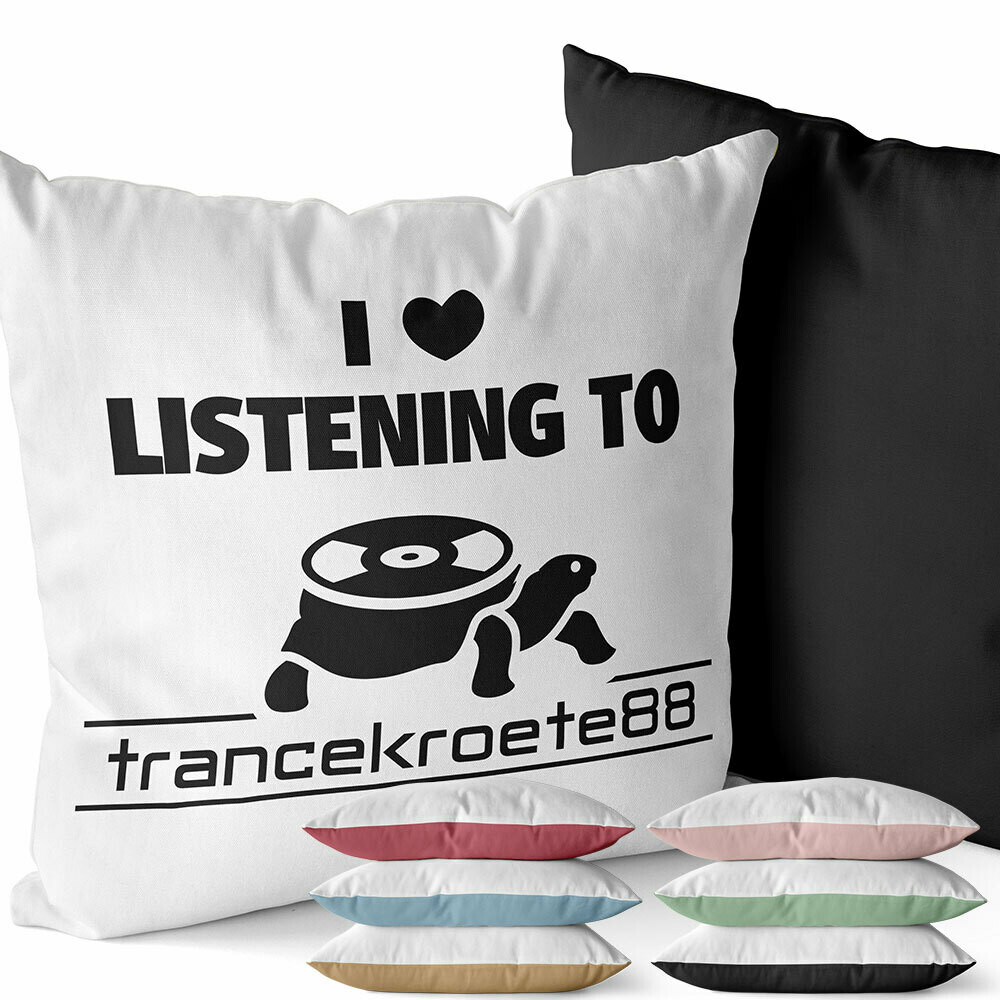 I love listening to Trancekroete88 Two-Tone Kissen (Erhältlich in sechs Farben)