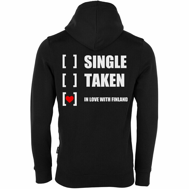 "Single, taken, in love with Finland" Luxury Zip-Hoodie (Unisex)