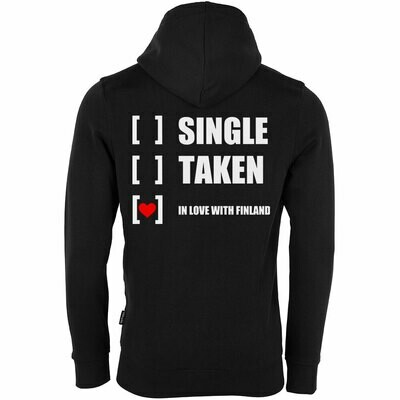 "Single, taken, in love with Finland" Luxury Zip-Hoodie (Unisex)