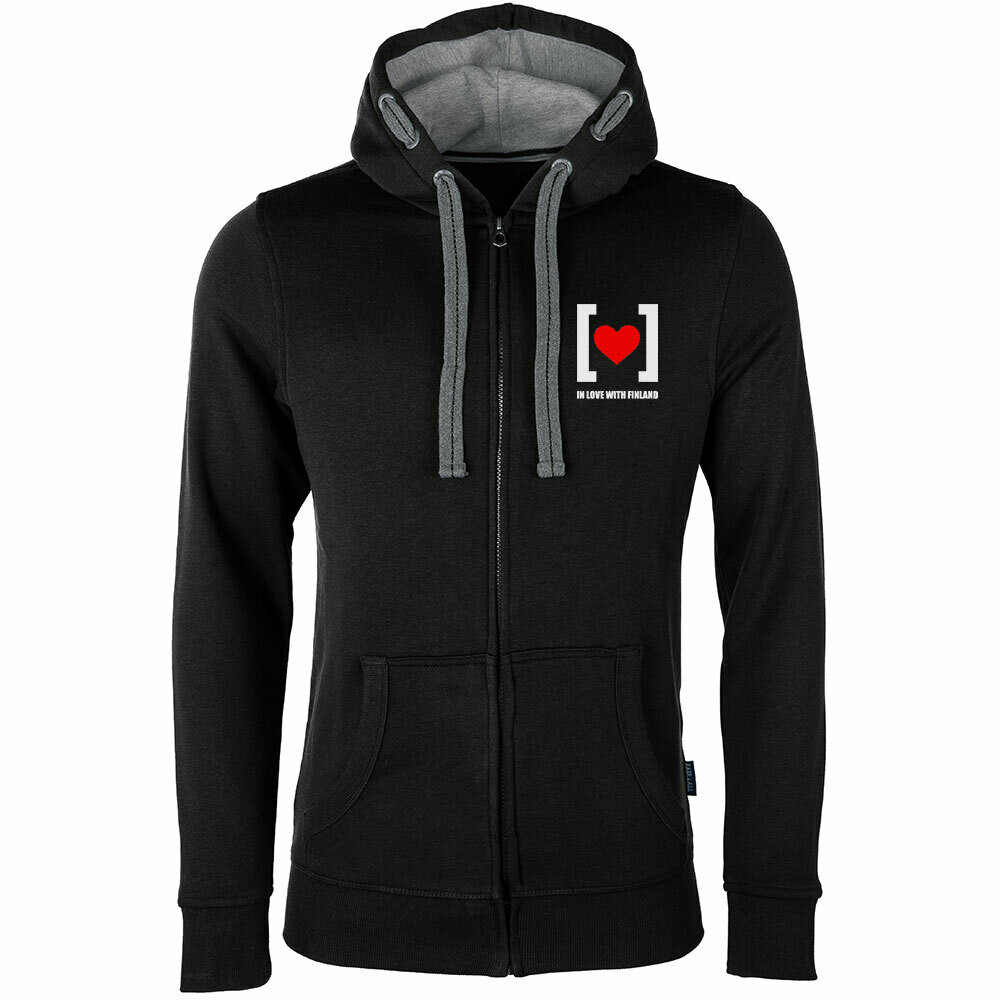 "Single, taken, in love with Finland" Luxury Zip-Hoodie (Unisex)