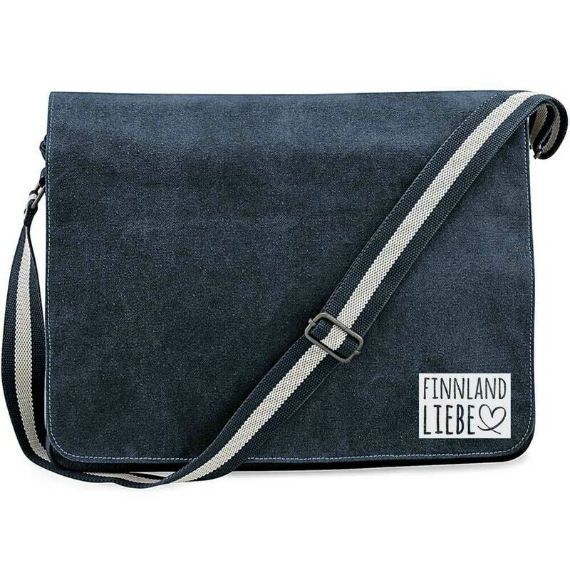 "Finnlandliebe" Premium Messengertasche im Vintagelook