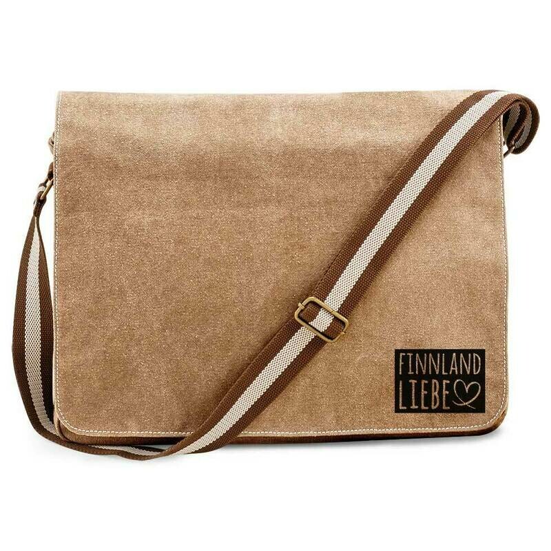 "Finnlandliebe" Premium Messengertasche im Vintagelook