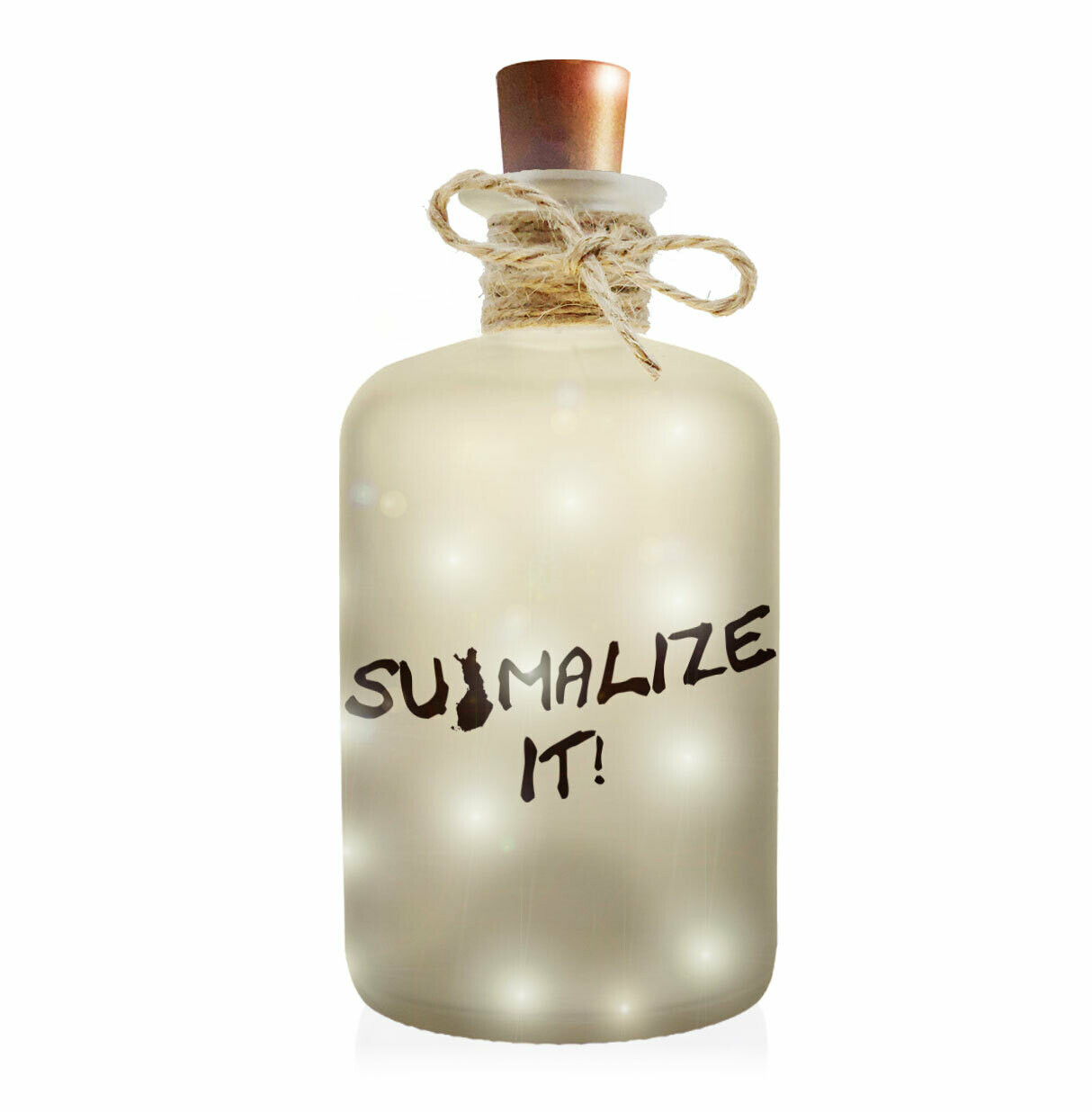 "Suomalize it" Flaschenlicht (Frost-Look Dekoflasche mit integrierter LED-Beleuchtung)