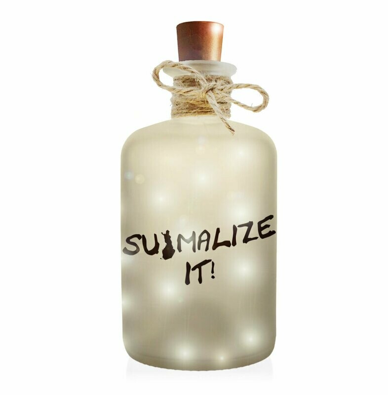 "Suomalize it" Flaschenlicht (Frost-Look Dekoflasche mit integrierter LED-Beleuchtung)
