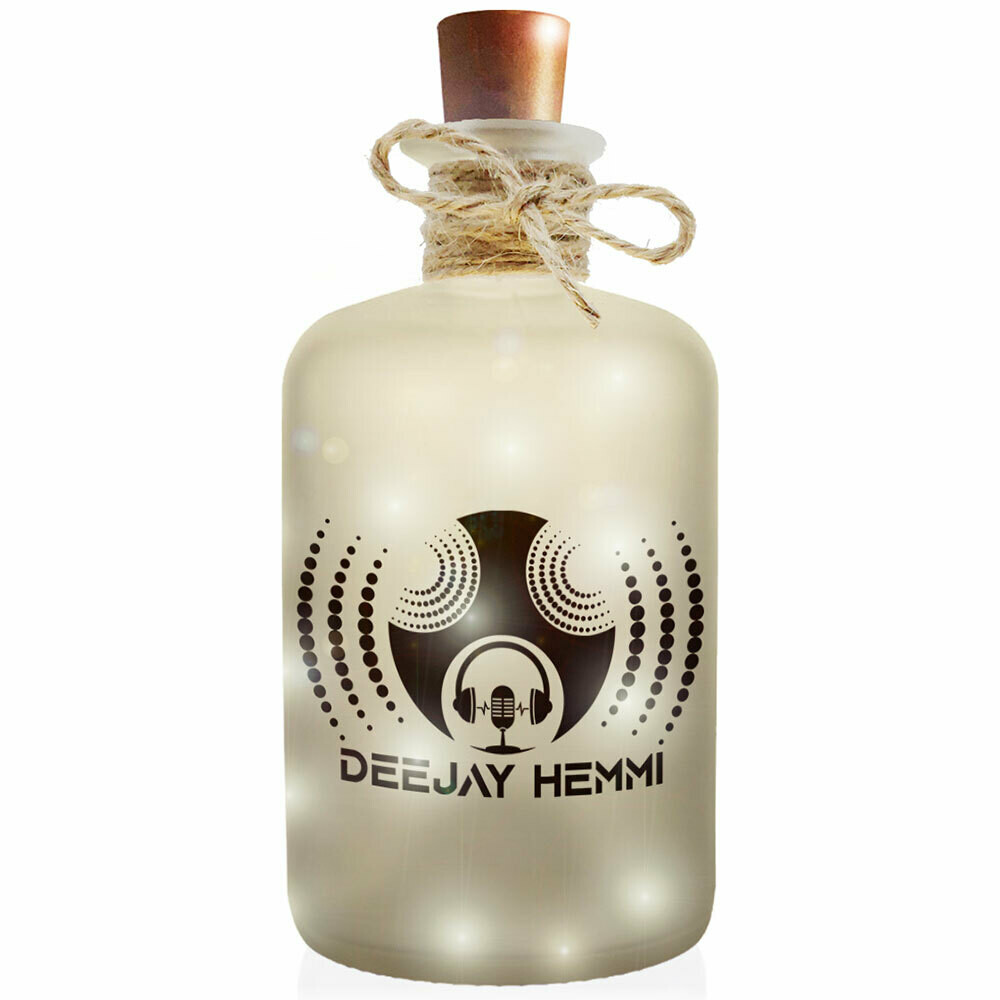 Deejay Hemmi Flaschenlicht (Dekoflasche im Frost-Look mit integrierter LED-Beleuchtung)