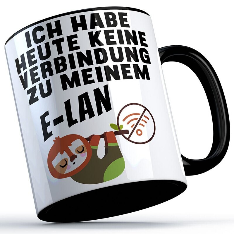 Ich habe heute keine Verbindung zu meinem E-LAN Tasse lustige Sprüchetasse mit Faultier (5 Varianten)