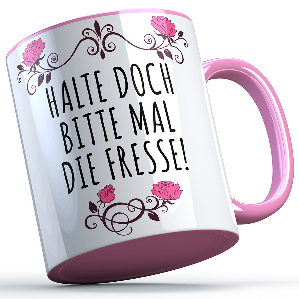Halte doch bitte mal die Fresse Tasse lustige Sprüchetasse (5 Varianten)