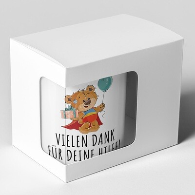Vielen Dank für deine Hilfe Tasse (Bär mit Ballon) süße Sprüchetasse (5 Varianten)