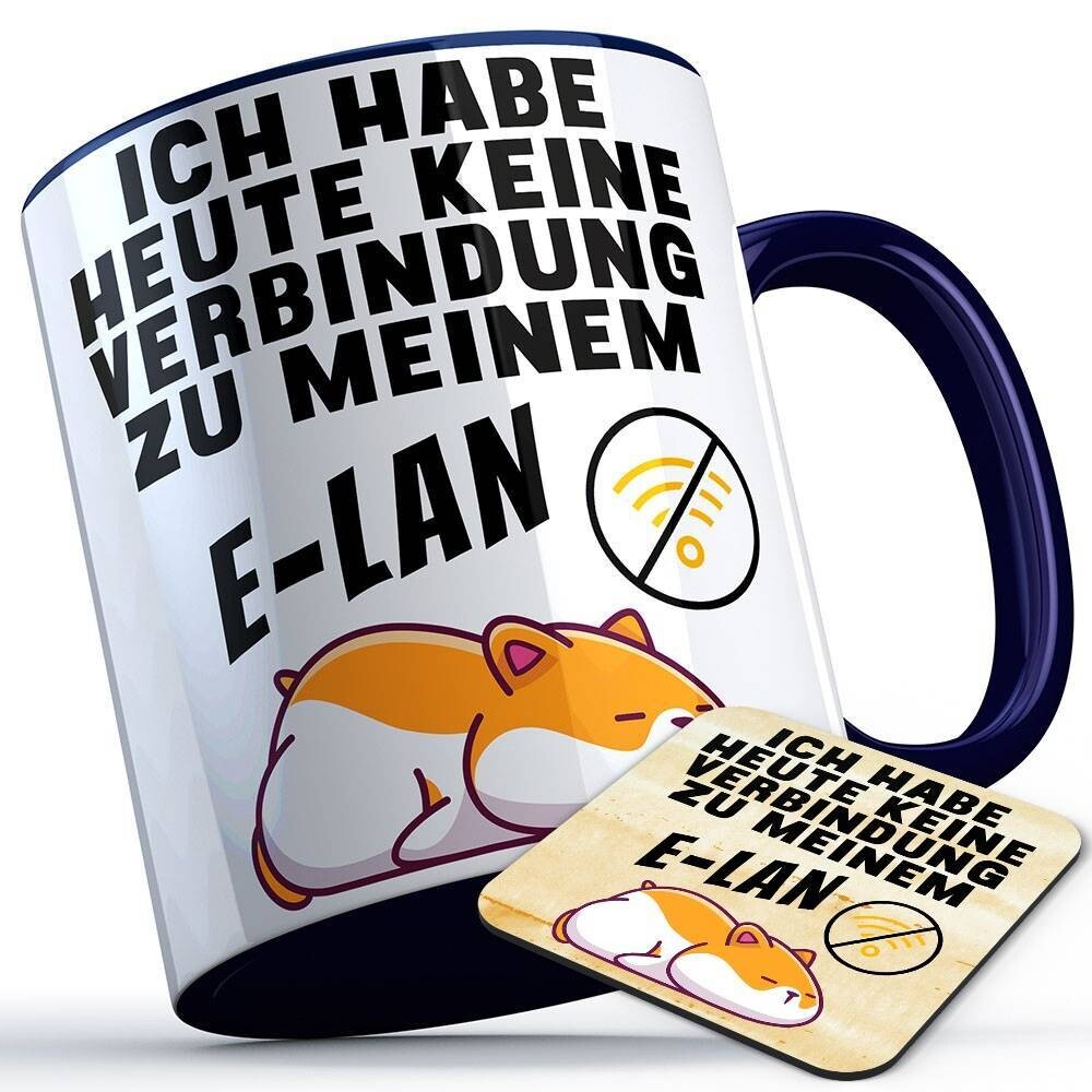 Ich habe heute keine Verbindung zu meinem E-LAN Tasse inkl. passendem Untersetzer lustige Sprüchetasse mit Hamster (5 Varianten)